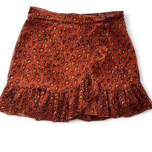 Urban Outfitters Mini Wrap Skirt Sz XS Leopard Print Edgy Modern Going Out Fit